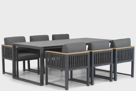 Santika Shadow/Zaga 220 cm  dining tuinset 7-delig