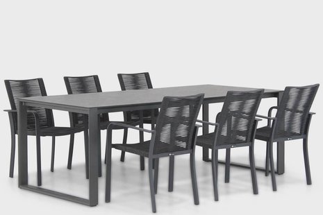 Santika Annisa/Zaga 220 cm dining tuinset 7-delig