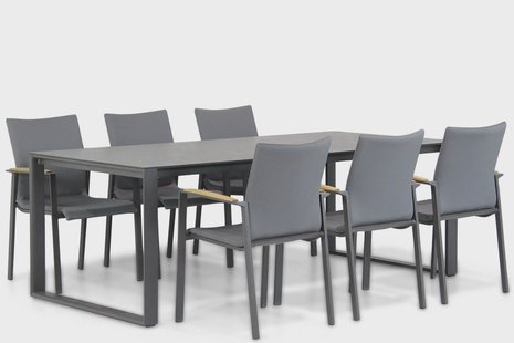 Lifestyle Brandon/Zaga 220 cm dining tuinset 7-delig
