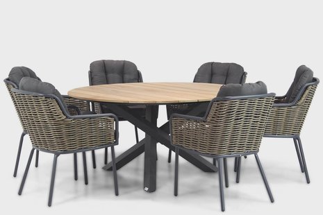 Santika Fasano/Fabriano 150 cm dining tuinset 7-delig