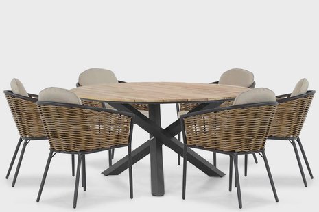 Lifestyle Nice/Fabriano 150 cm dining tuinset 7-delig