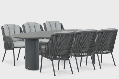 Santika Nanda/Weave 240 cm dining tuinset 7-delig