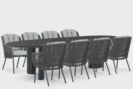 Santika Nanda/Weave 300 cm dining tuinset 9-delig