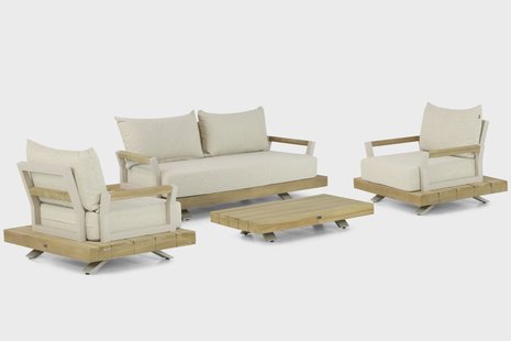 Santika Supreme stoel-bank loungeset 4-delig