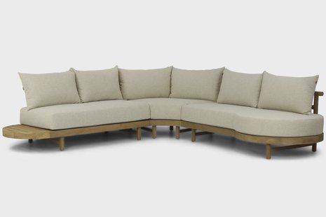 Santika Kayu hoek loungeset 3-delig