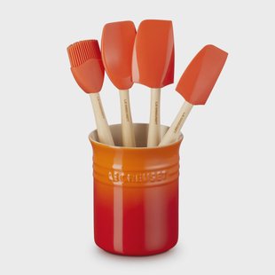 Le Creuset - Geschenkset met Spatelpot in Aardewerk en 4 Premium Spatels