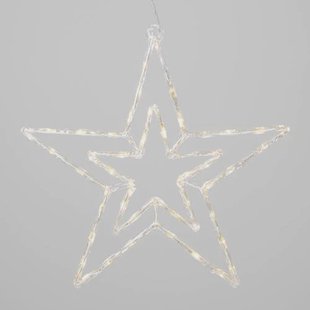 Konstsmide LED acryl ster transparant/warmwit - 58x58 cm - 48 L - buiten - met stekker