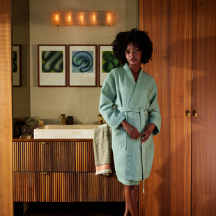 Kayori Geisha - Badjas - Wafel - XL - Donkergroen