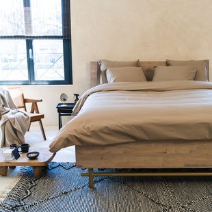 Kayori Shizu - Dekbedovertrek -  Katoenperkal - 260/200-220 - Taupe