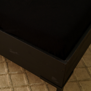 Sale - Kayori Biologisch  Nagano Top. Hoeslaken Flanel - 80-90/200 - Zwart