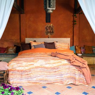 Sale - Kayori Suga - Dekbedovertrek-Katoensatijn-200/200-220-Oranje