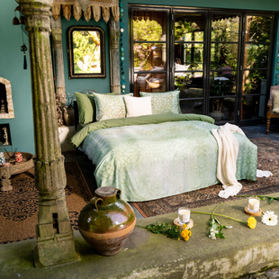 Kayori - Zuru  - Dekbedovertrek - Egyptisch Satijn - 140/200-220 -Groen