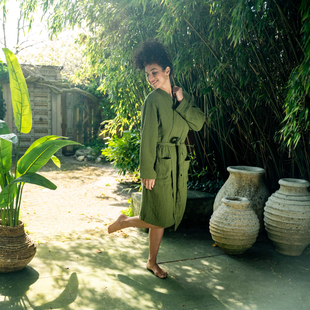 Sale - Kayori Cato - Badjas - M - Donkergroen