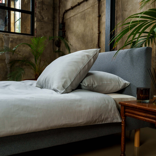 Saya - Dekbedovertrek - Katoensatijn - 140/200-220 - Zilvergrijs