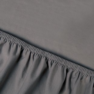 Edo - Topper Hoeslaken - Katoensatijn - 80-90/200 - Antracite