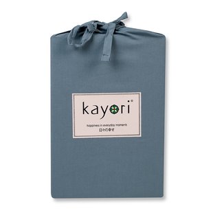 Sale - Kayori Biologisch - Kai - Splittopper Hoeslaken - Katoen - 180/210-220-Denim