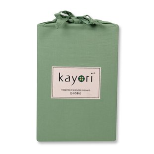 Sale - Kayori Biologisch - Kai - Splittopper Hoeslaken - Katoen - 180/210-220-Groen