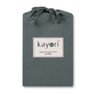 Sale - Kayori Biologisch - Kai - Splittopp. Hoeslaken -Katoen-180/210-220-Antracite