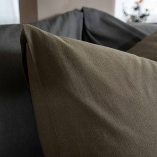 Kayori - Rui - Kussensloop - 2 stuks - 60x70 - Olijfgroen