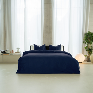 Kayori - Saya - Dekbedovertrek - Katoensatijn - 140/200-220 - Navy