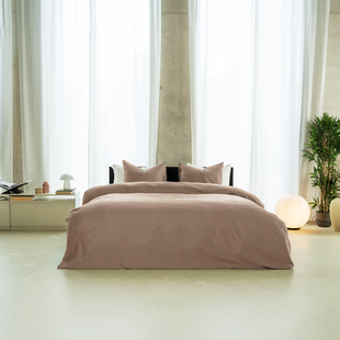 Sale - Kayori - Saya - Dekbedovertrek - Katoensatijn - 200/200-220 - Mokka