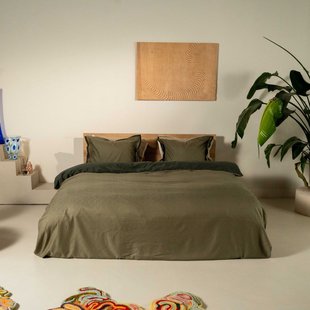 Kayori - Rauso - Dekbedovertrek - Katoen/Tencel - 140/200-220  - Groen