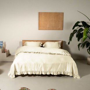 Kayori - Oda - Dekbedovertrek - Katoensatijn - 140/200-220 - Parelmoer