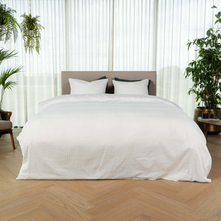 Kayori Elin - Dekbedovertrek - Katoensatijn - 200/200-220 - Wit