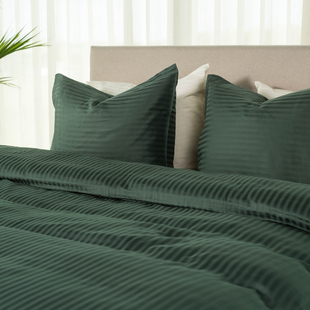 Kayori Elin - Dekbedovertrek - Katoensatijn - 140/200-220 - Donkergroen