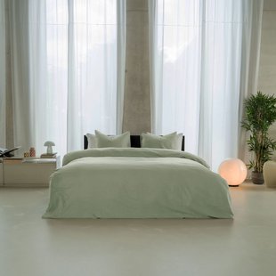 Kayori - Saya - Dekbedovertrek - Katoensatijn - 260/200-220 - Mosgrijs