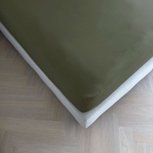 Sale - Kayori Biologisch Emma - Hoeslaken - Katoensatijn - 180x200 - Donkergroen