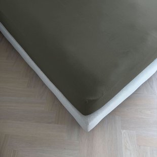 Sale - Kayori Biologisch Emma - Hoeslaken - Katoensatijn - 180x210-220 - Antracite