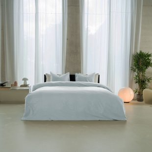 Sale - Kayori Emma - Dekbedovertrek - Katoensatijn - 240/200-220 - Lichtblauw