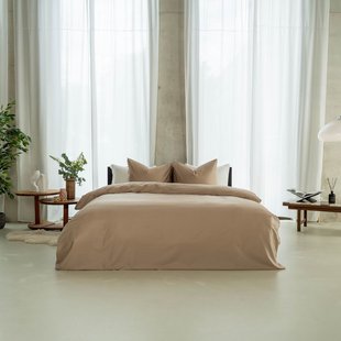 Sale - Kayori Isis - Dekbedovertrek - Egyptisch Satijn - 240/200-220 - Taupe