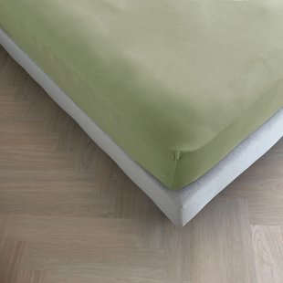 Sale - Kayori Biologisch Tara - Hoeslaken - Jersey - 180-200/200-220 - Saliegroen