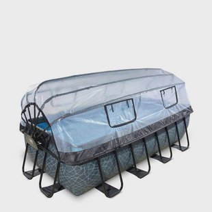 Exit Toys Premium EXIT Stone zwembad met zandfilterpomp en overkapping