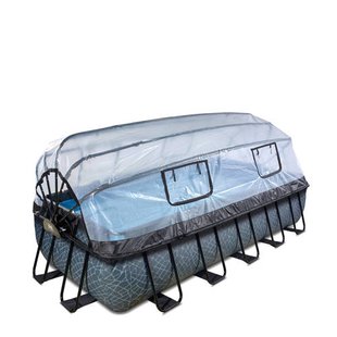 Exit Toys Premium EXIT Stone zwembad met zandfilterpomp en overkapping