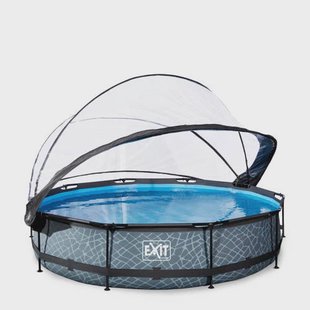 Exit Toys EXIT Stone zwembad met filterpomp en overkapping