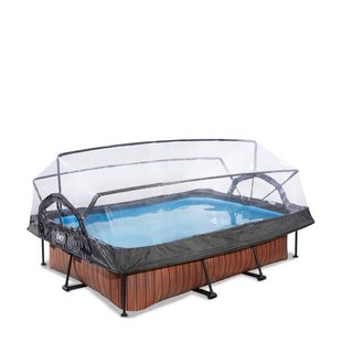 Exit Toys EXIT Wood zwembad met filterpomp en overkapping
