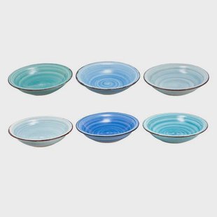 Studio Tavola Studio Tavola Diepe Borden Ocean Blue ø 21 cm - 6 Stuks