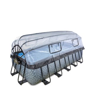 Exit Toys Stone Grey EXIT Stone zwembad met zandfilterpomp en overkapping