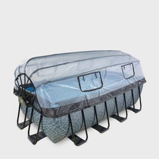 Exit Toys Stone Grey EXIT Stone zwembad met zandfilterpomp en overkapping