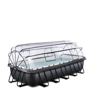 Exit Toys Black Leather zwembad met zandfilterpomp en overkapping
