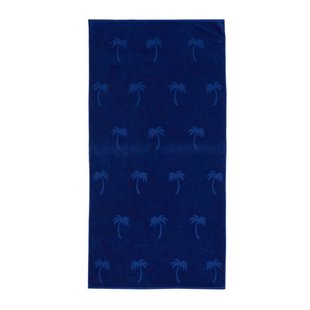 BEACHWAVE strandlaken Palm - donkerblauw (velours) (200x100 cm)
