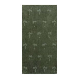 BEACHWAVE strandlaken Palm - donkergroen (velours) (200x100 cm)