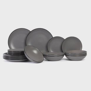 Cosy & Trendy Serviesset Speckle Grijs 18-Delig