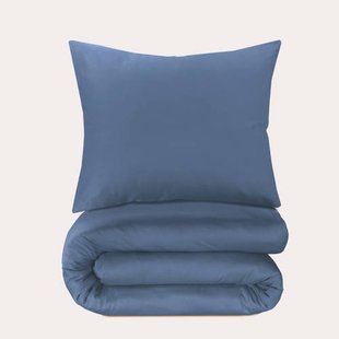 NOUS Living katoen satijnen dekbedovertrek 1-persoons blauw (140x200 cm)