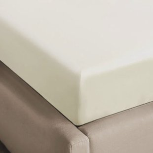 NOUS Living katoen satijnen hoeslaken - off white