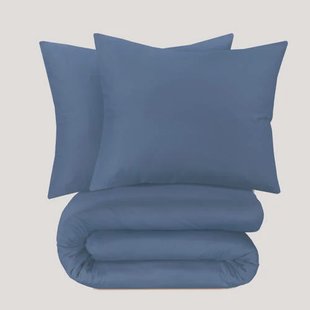 NOUS Living katoen satijnen dekbedovertrek 2-persoons blauw (200x200 cm)