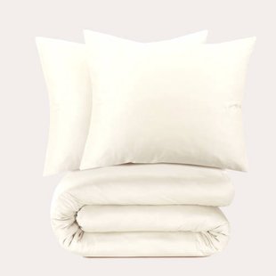 NOUS Living katoen satijnen dekbedovertrek lits-jumeaux ecru (240x220 cm)